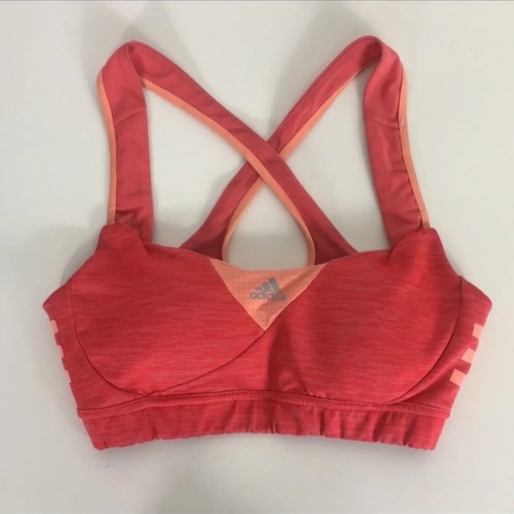 Adidas Orange Criss Cross Back Sports Bra